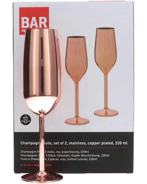 Beschaven Omleiding voedsel Champagne Flute Set RVS Copper Look online kopen? | Drankgigant.nl