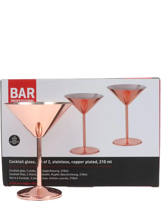 Cocktailglazen Set RVS Look online kopen? Drankgigant.nl