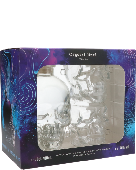 Crystal Head Cadeaubox + 2 Skull Glazen