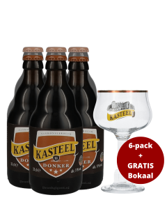 Kasteel Donker Set 6 Flesjes + Gratis Glas - Drankgigant.nl